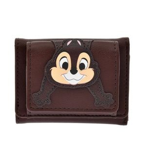NEW NWT BRAND NEW Disney Chip N Dale Chipmunk Faux Leather Wallet w/coin section